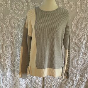 CHARLIE B Light blue and Cream Colorblock Sweater